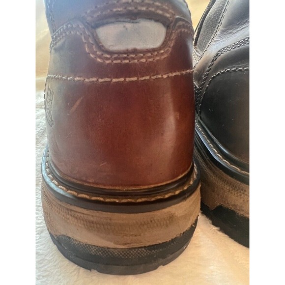Caterpillar Pelton Leather Brown Safety‎ Boots Men\'s 12 CAT Work Gusset Pull On main image 3